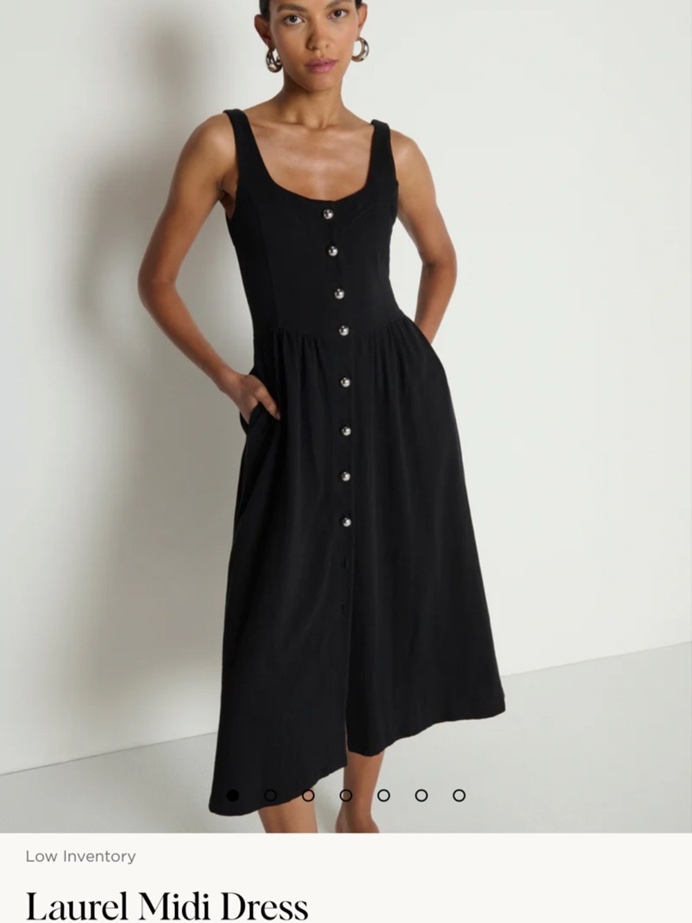 Nation LA - Laurel Midi Dress - Black NWT, medium